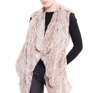 Open Front Faux Sherpa Vest
